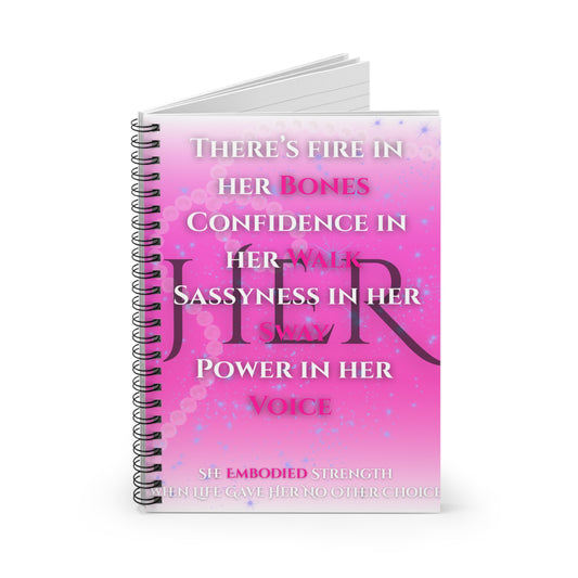 Inspirational pink spiral notebook featuring motivational text on a bright pink cover with sparkles.