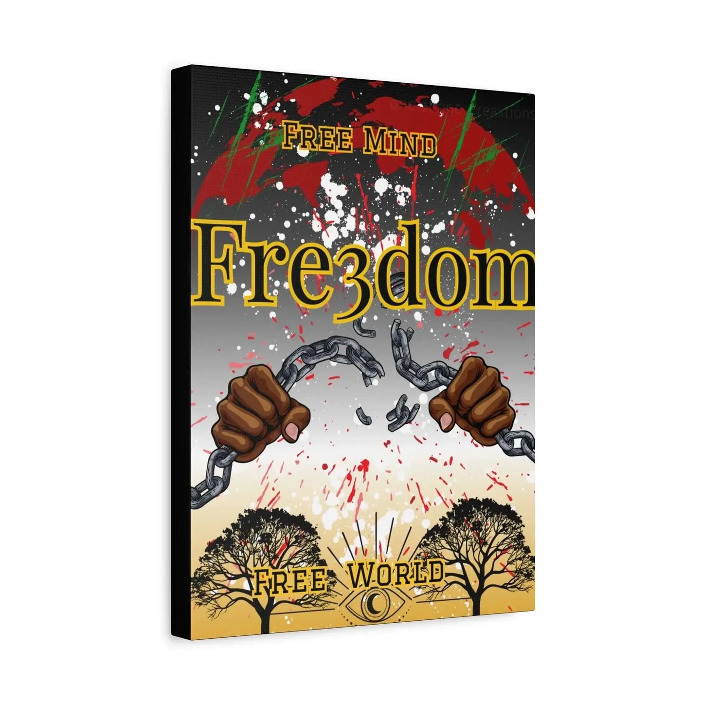 Freedom Motivational Canvas Art Vertical Wall Decor Reduces Glare Inspiring Empowerment 9 By 12 And 12 By 16 - One OF One CreaXtions