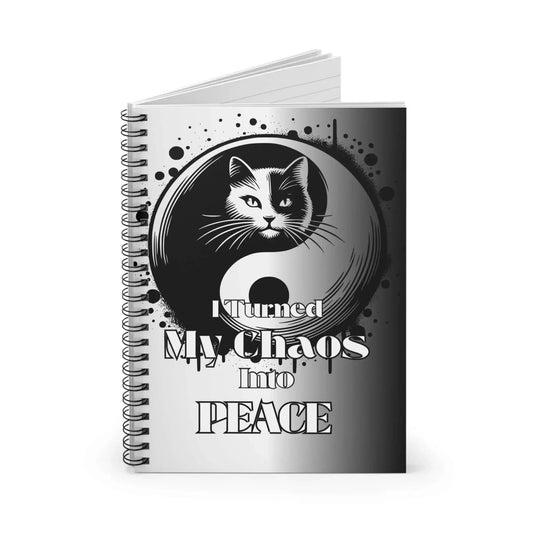 Yin Yang Cat Spiral Notebook Turned My Chaos Into Peace For Notes Sketches Students Artists - One OF One CreaXtions