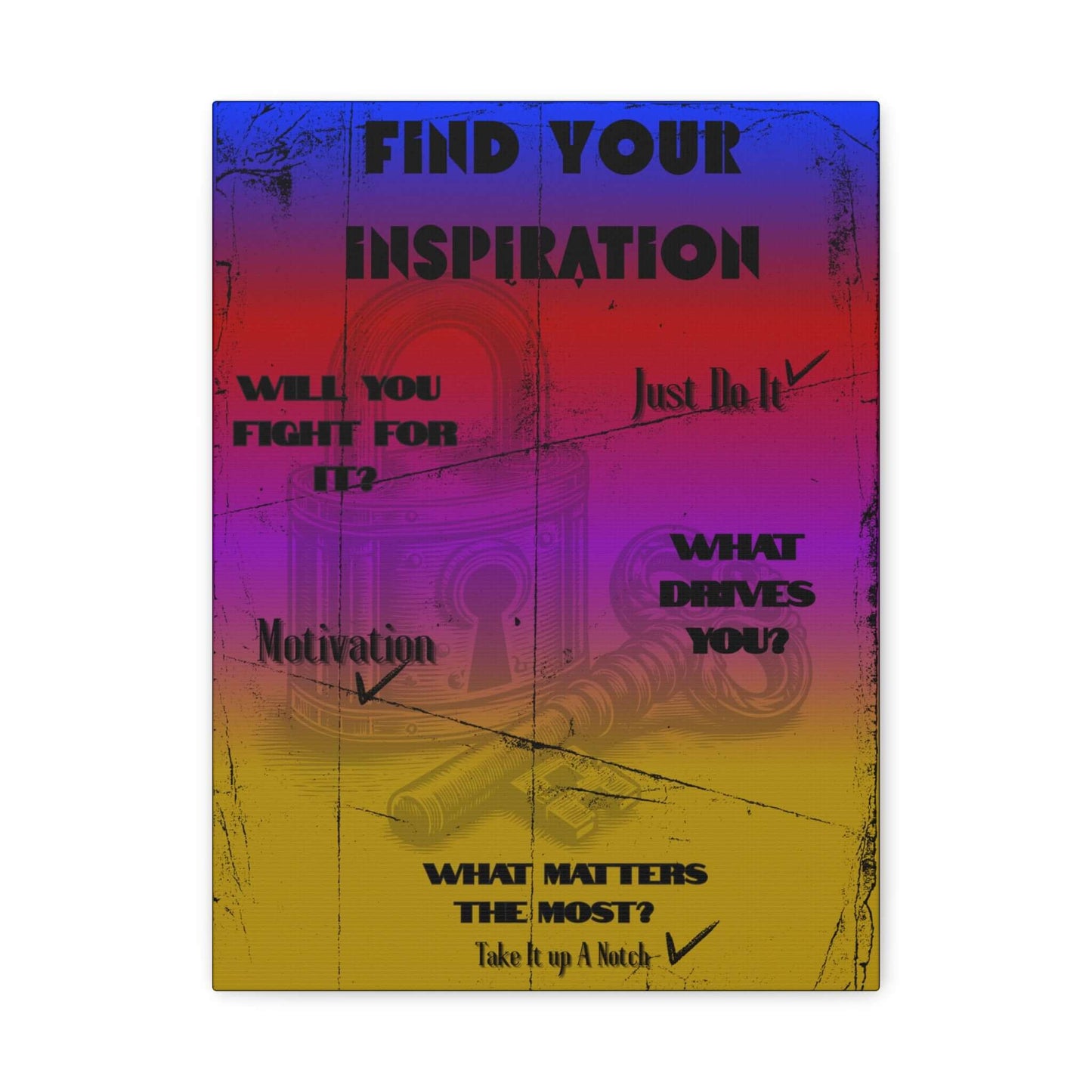 Find Your Inspiration Matte Canvas Wall Art — Motivational Gradient Poster