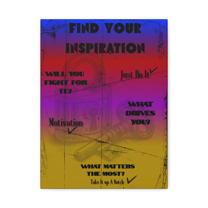 Find Your Inspiration Matte Canvas Wall Art — Motivational Gradient Poster