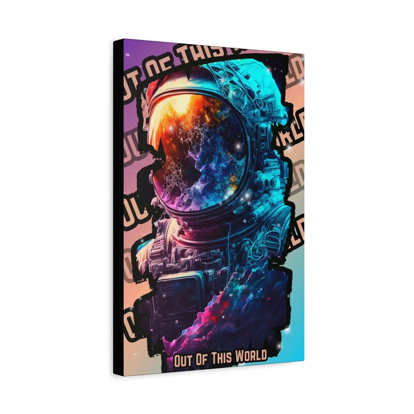 Astronaut Canvas Print Matte Stretched Wall Art Neon Space Art for Modern Gallery Decor - One OF One CreaXtions