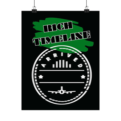 Matte Poster — "Rich Timeline" Arrival Stamp Travel Wall Art