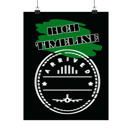 Matte Poster — "Rich Timeline" Arrival Stamp Travel Wall Art