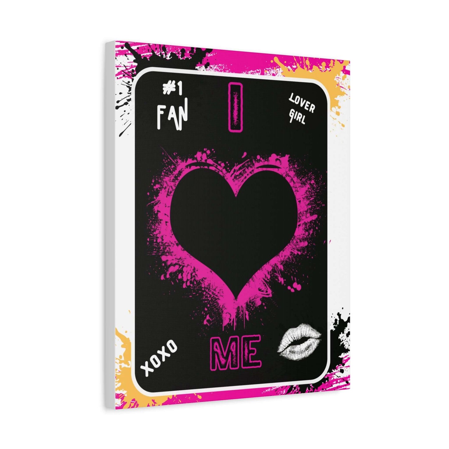 Pink Grunge Heart Canvas Print — Matte Stretched Wall Art