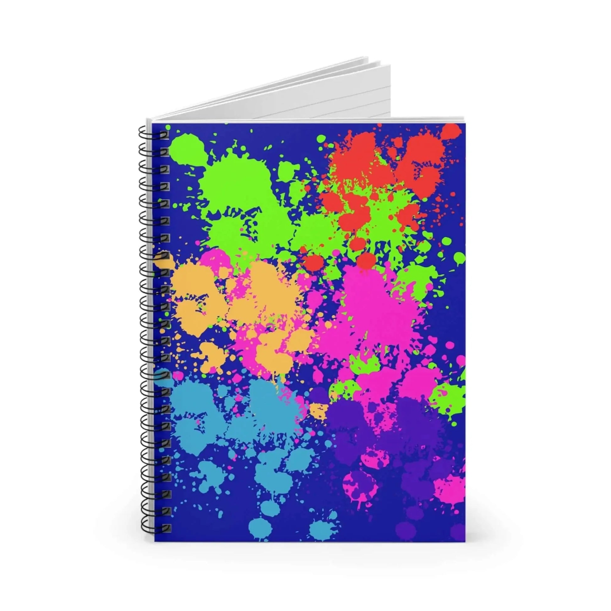 Neon Paint Splatter Notebook Ruled College Rule Journal For Class Notes And Daily Planning - One OF One CreaXtions