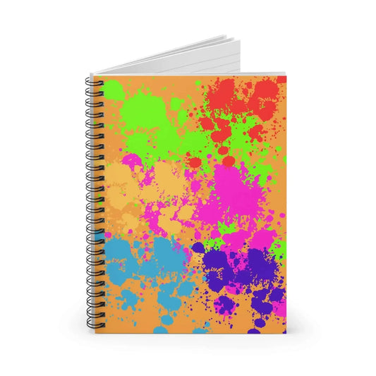Bright Paint Splatter Spiral Notebook Pocket Sized For Everyday Writing And On The Go Creativity - One OF One CreaXtions