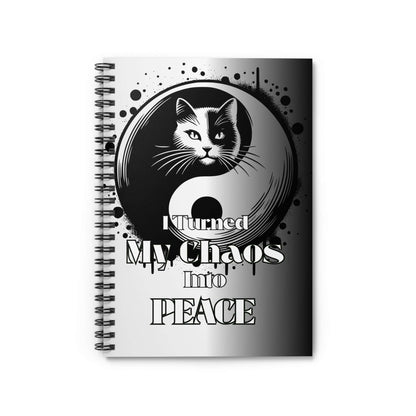 Yin Yang Cat Spiral Notebook - Turned My Chaos into Peace