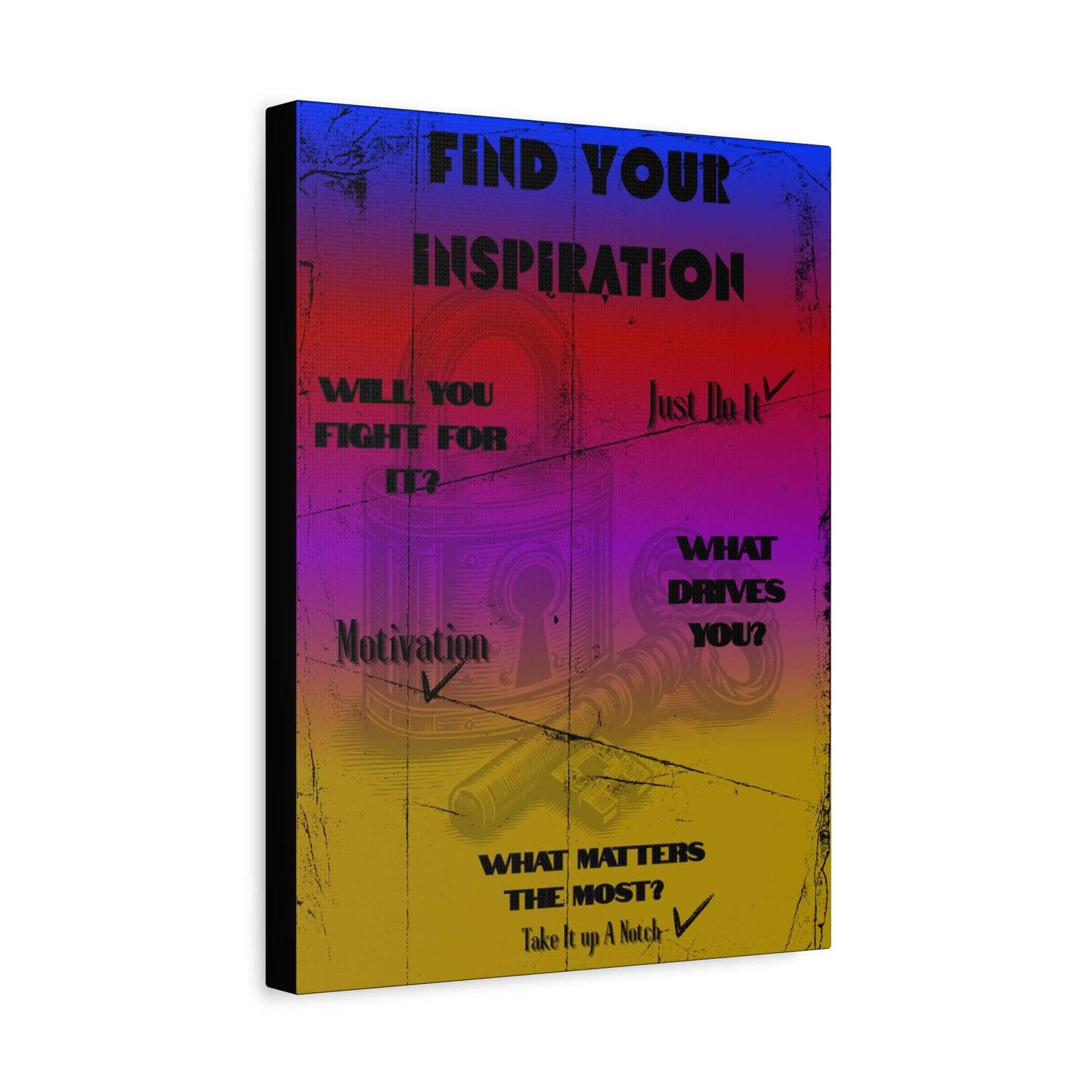 Find Your Inspiration Matte Canvas Wall Art — Motivational Gradient Poster