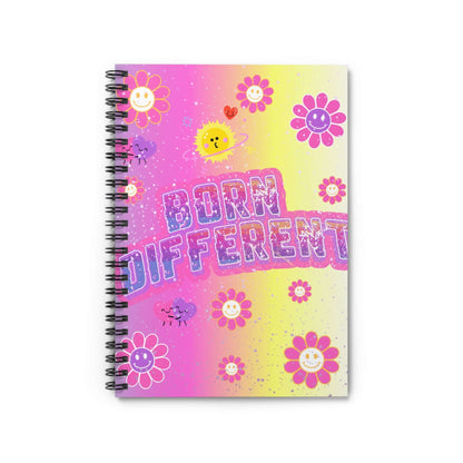 Born Different Spiral Notebook — Cute Retro Flower Journal for Teens & Kids