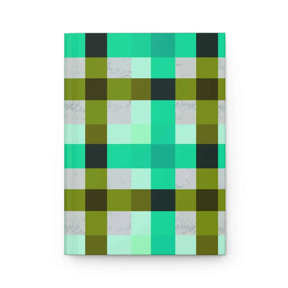 Green Plaid Hardcover Journal Mint And Olive Check Notebook For Writing Lists Reflections And Sketches Desk Companion - One OF One CreaXtions