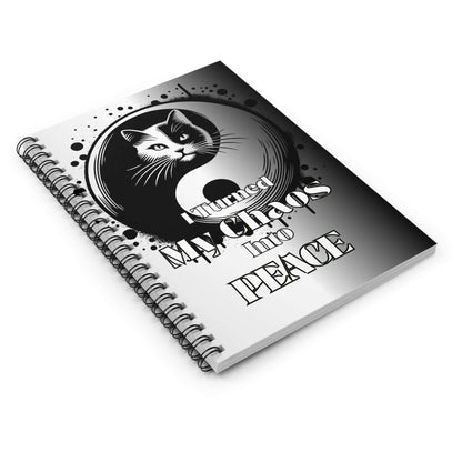 Yin Yang Cat Spiral Notebook - Turned My Chaos into Peace
