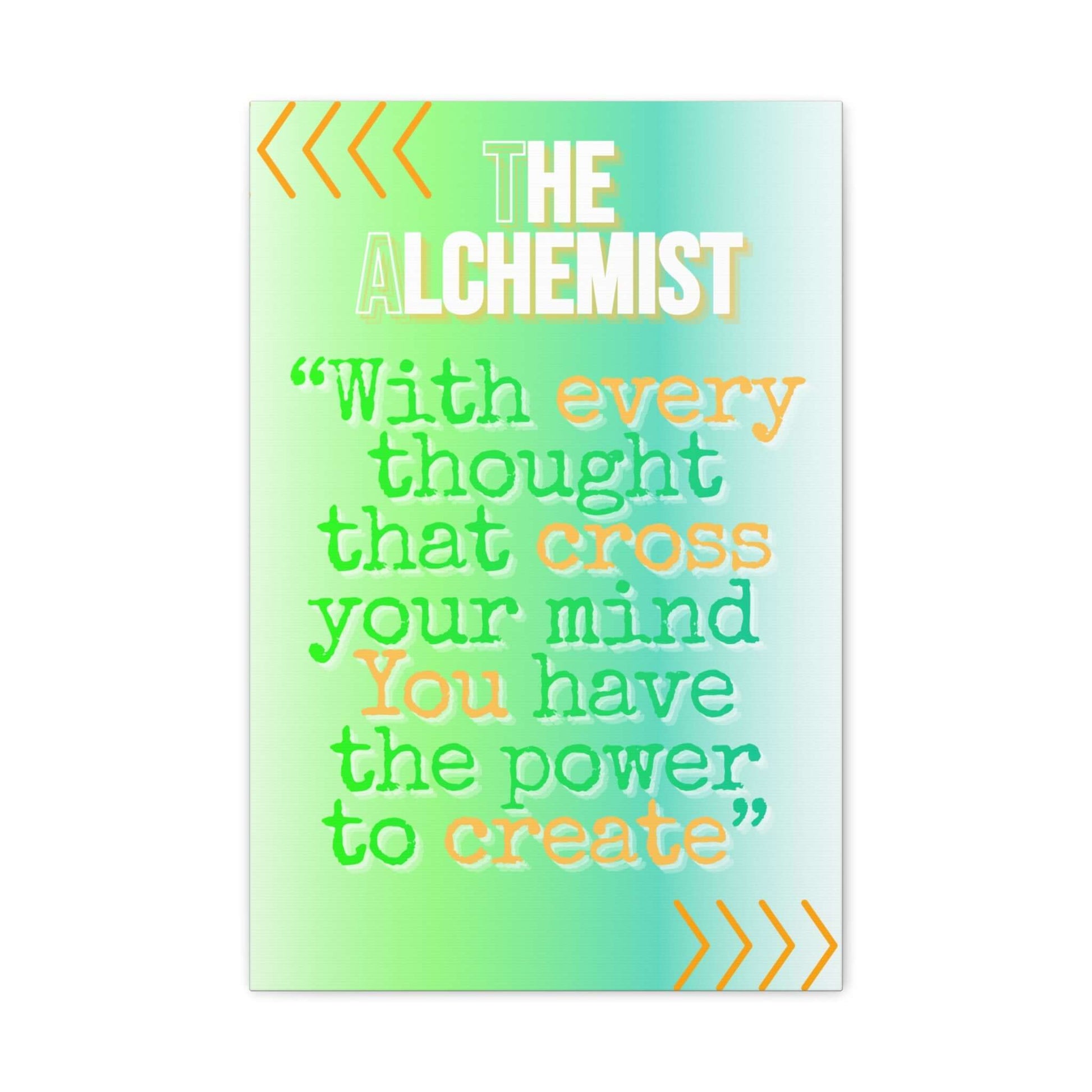 Inspirational wall art quote canvas featuring The Alchemist quote in pastel gradients and vibrant colors.