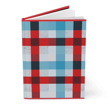 Plaid Hardcover Journal Red and Blue Buffalo Check Notebook with 150 Lined Pages and Sewn Casebound - One OF One CreaXtions