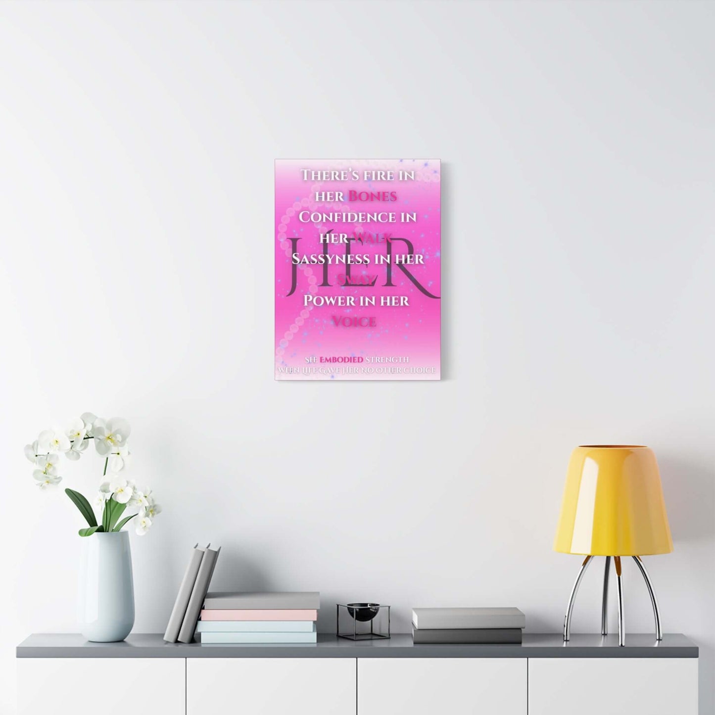 Pink 'Her Power' Inspirational Wall Canvas — Feminine Motivational Art