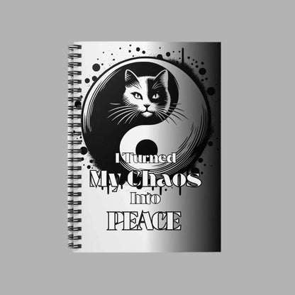 Yin Yang Cat Spiral Notebook Turned My Chaos Into Peace For Notes Sketches Students Artists - One OF One CreaXtions