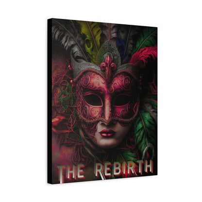 Venetian Mask Canvas Art — "The Rebirth" Gothic Masquerade Wall Decor