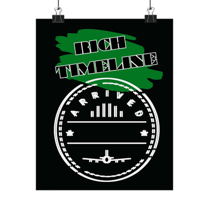 Matte Poster — "Rich Timeline" Arrival Stamp Travel Wall Art