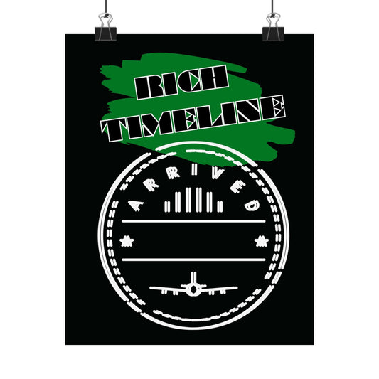 Matte Poster — "Rich Timeline" Arrival Stamp Travel Wall Art