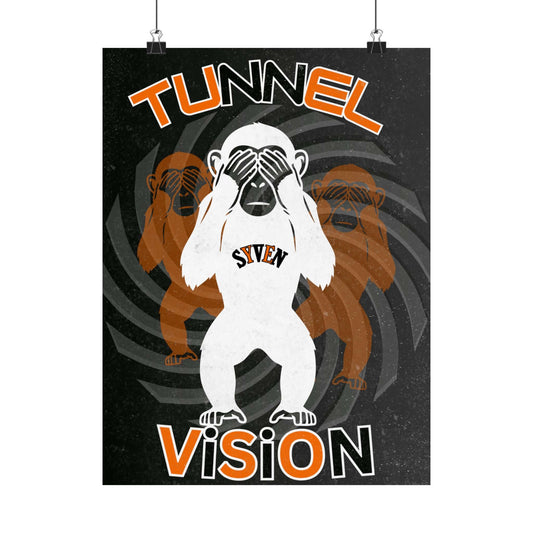 Tunnel Vision Poster — Retro Monkey Matte Vertical Wall Art