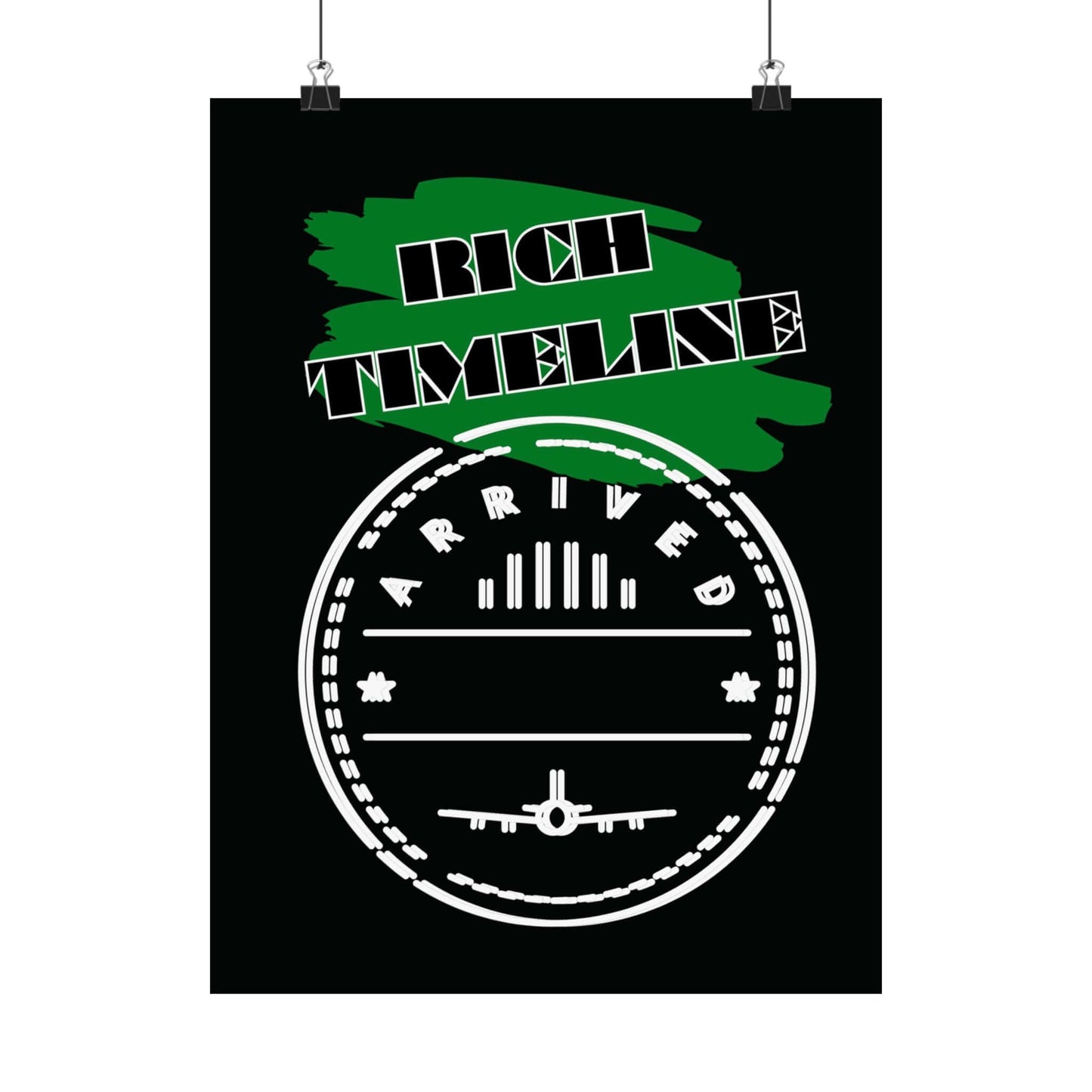 Matte Poster — "Rich Timeline" Arrival Stamp Travel Wall Art