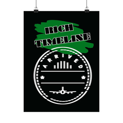 Matte Poster — "Rich Timeline" Arrival Stamp Travel Wall Art