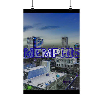 Memphis Cityscape Matte Poster — Vertical Wall Art