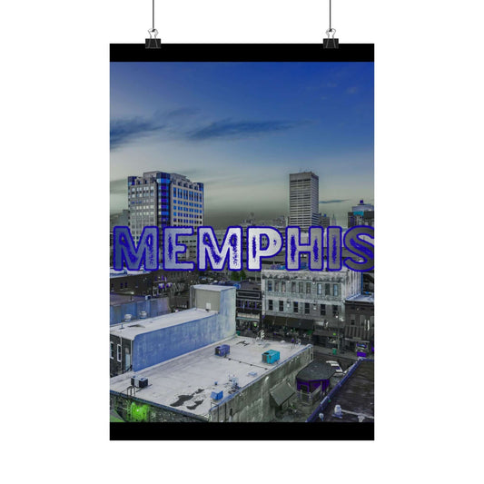 Memphis Cityscape Matte Poster — Vertical Wall Art