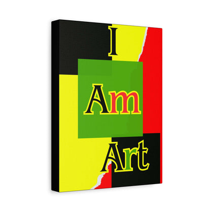 Inspirational canvas wall art featuring colorful text "I Am Art" in vibrant design.