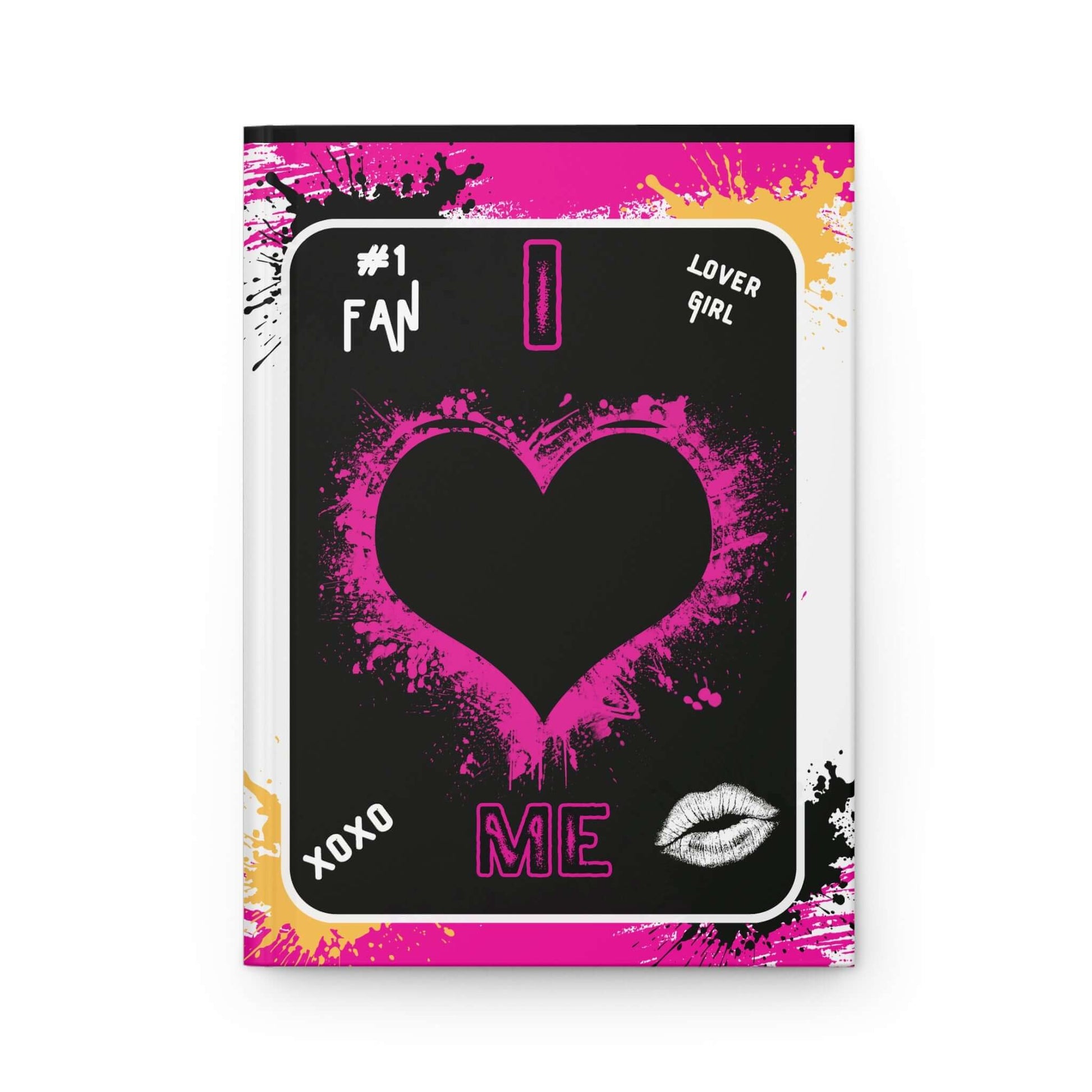 Self-love journal Heart -Graffiti hardcover journal with colorful design and motivational phrases.