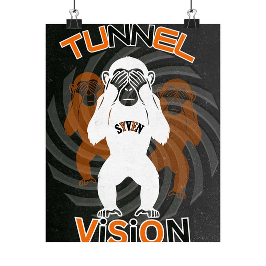 Tunnel Vision Poster — Retro Monkey Matte Vertical Wall Art