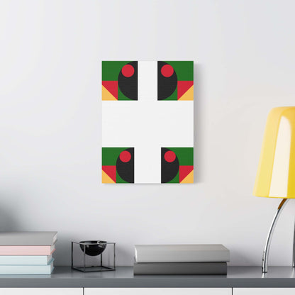 Modern geometric canvas wall art featuring bold colors and shapes, ideal for contemporary living spaces.
