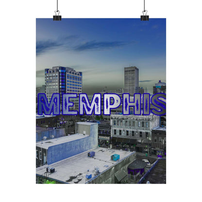 Memphis Cityscape Matte Poster — Vertical Wall Art
