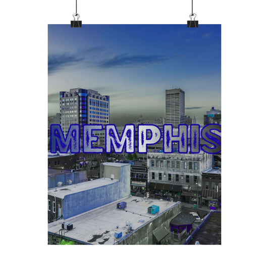 Memphis Cityscape Matte Poster — Vertical Wall Art