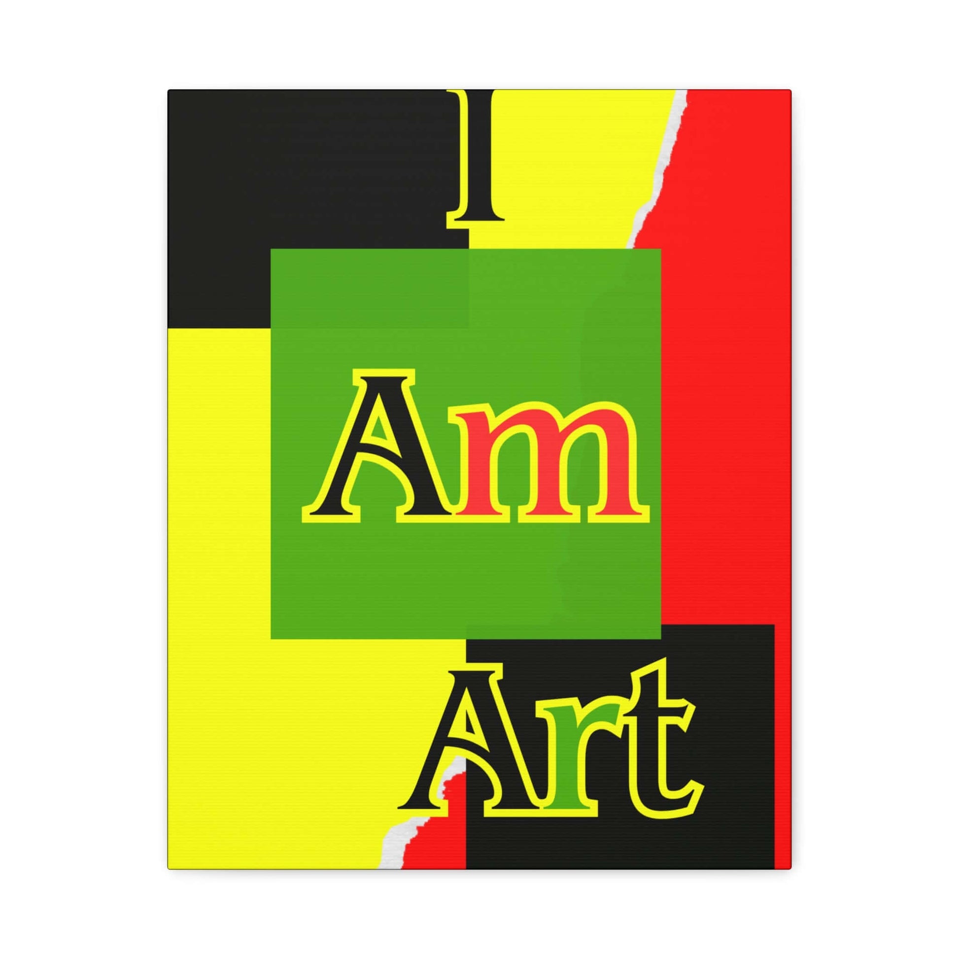 Inspirational canvas wall art with vibrant colors and text 'I Am Art' for home decor.