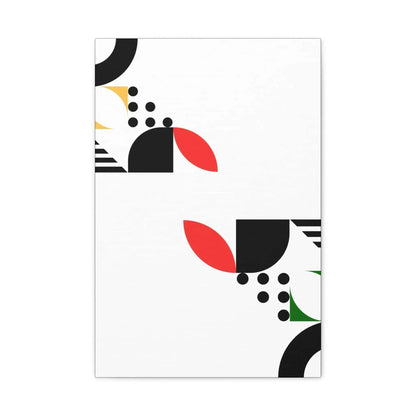 Modern Geometric Canvas Print Abstract Red Black Corner Art For Living Room Wall Decor - One OF One CreaXtions