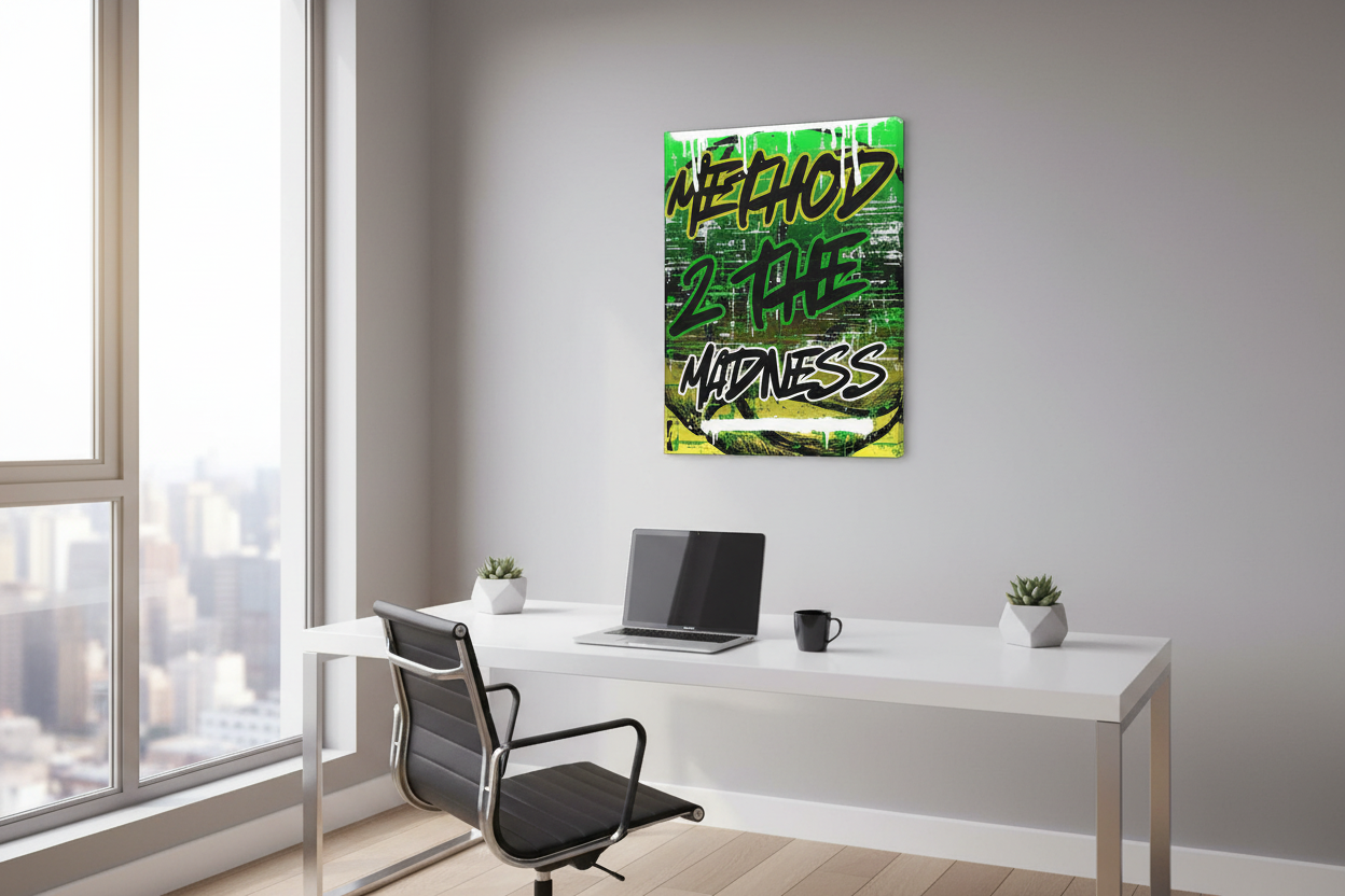 Urban Graffiti Canvas in Modern Office